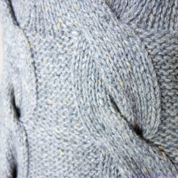 Max Studio wool blend cowl neck cable knit grey pleated sweater dress, size S - Picture 8 of 16